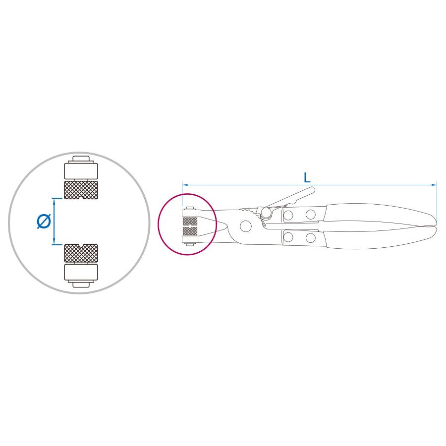 KING TONY Profi-Werkzeuge - Gerade Zange, quergeteilte Backen, selbstspannende Schlauchklemmen 9AA13