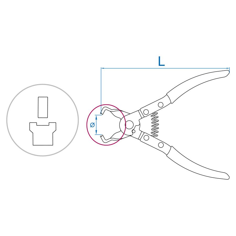 KING TONY Profi-Werkzeuge - Kraftstoffleitungs-Klemmenzange 9AA17