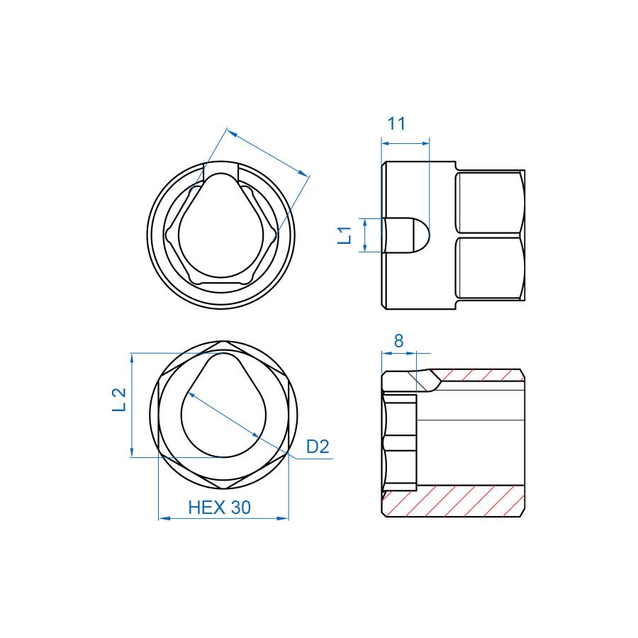KING TONY Profi-Werkzeuge - 3/8" Steckschlüssel für Lambdasonden H30*20 mm 9AJ014 9AJA020