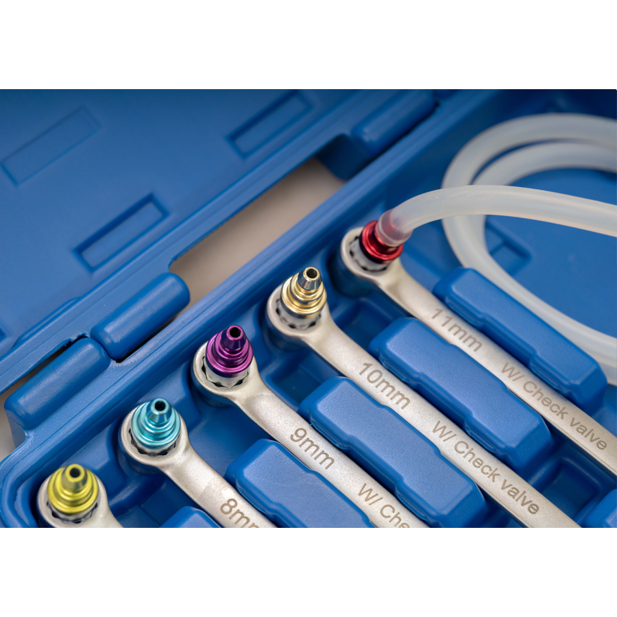 KING TONY Profi-Werkzeuge - Schlüsselsatz für Bremsenentlüftung, 6-teilig 9BC5001MR