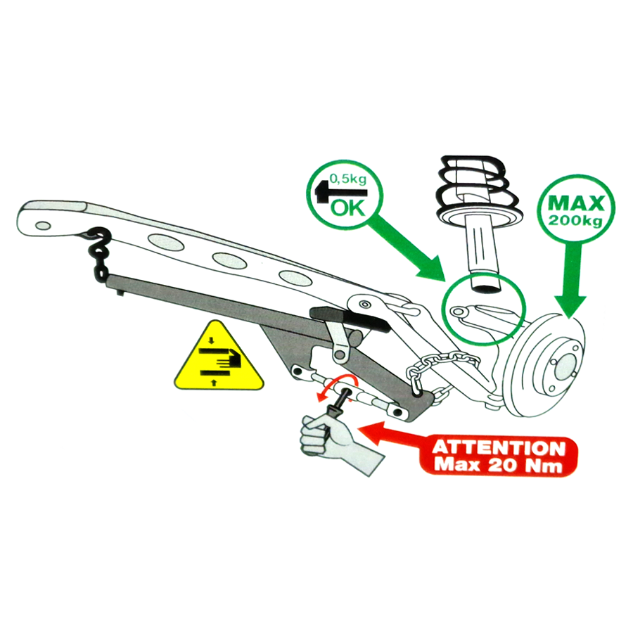 KING TONY Profi-Werkzeuge - Universal-Achshebel mit Kette 9BH1000
