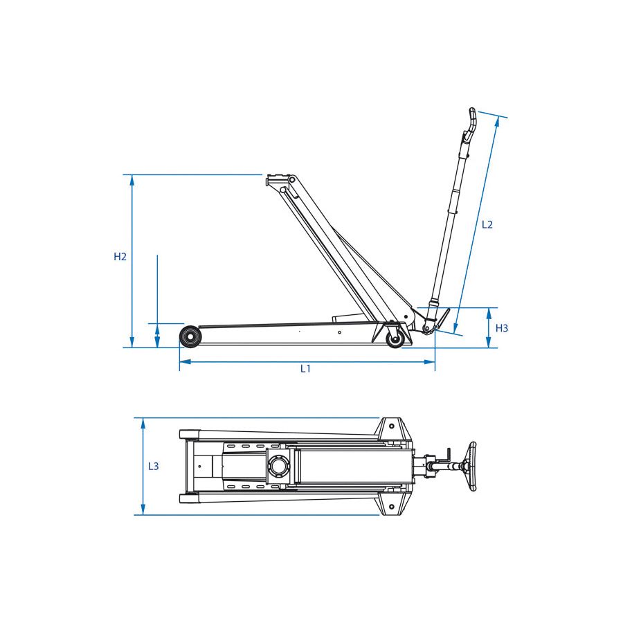 KING TONY Profi-Werkzeuge - Wagenheber für LKWs, Landmaschinen und Baumaschinen - 12T 9HYCR12