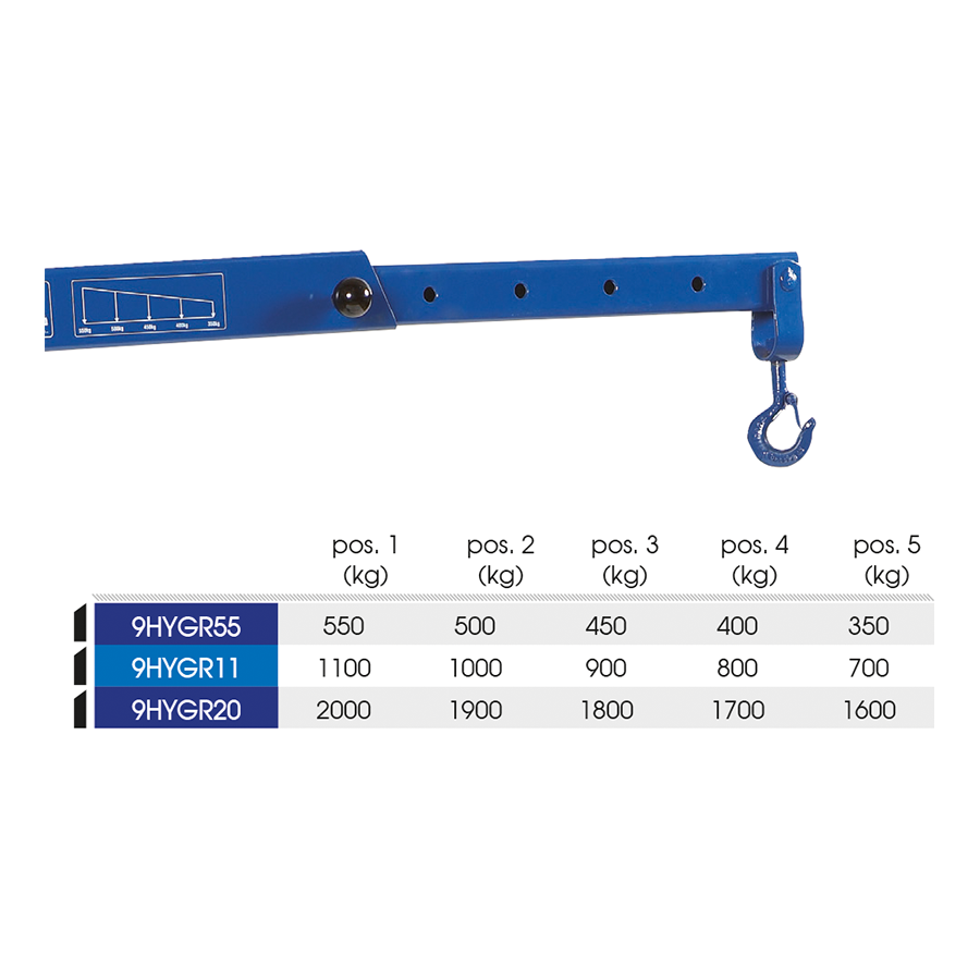 KING TONY Profi-Werkzeuge - Hydraulischer Werkstattkran, LKW- und PKW - 2T 9HYGR20