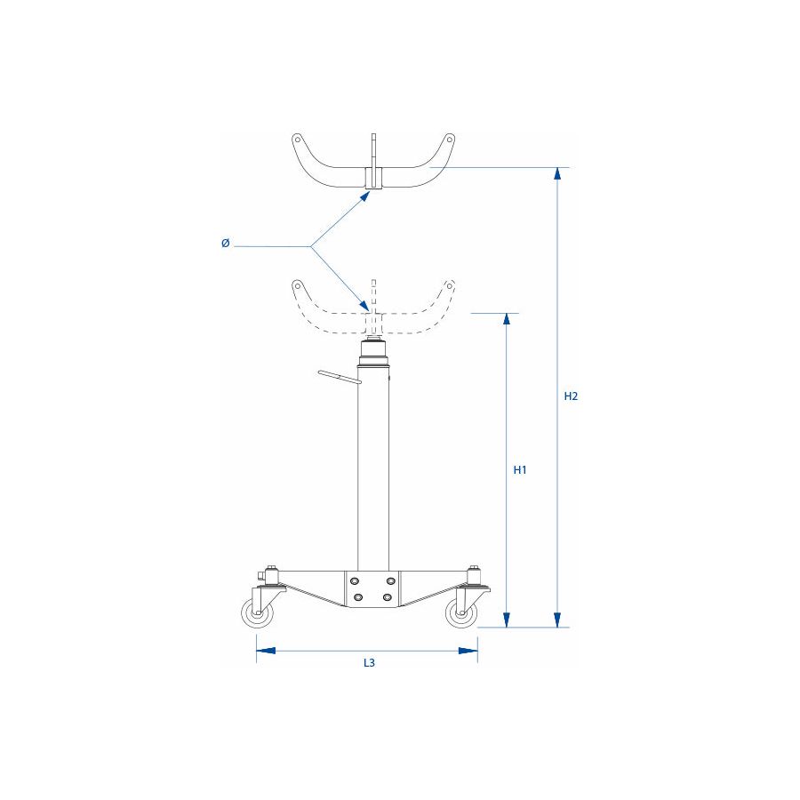 KING TONY Profi-Werkzeuge - Hydraulischer Getriebeheber mit Teleskopzylinder - 1.2T 9HYVB12
