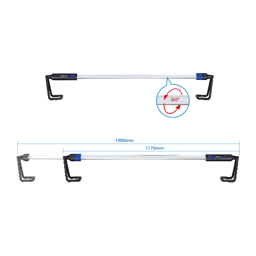 KING TONY Profi-Werkzeuge - Aufladbare Motorhaubenlampe 2000lm 9TA34AA