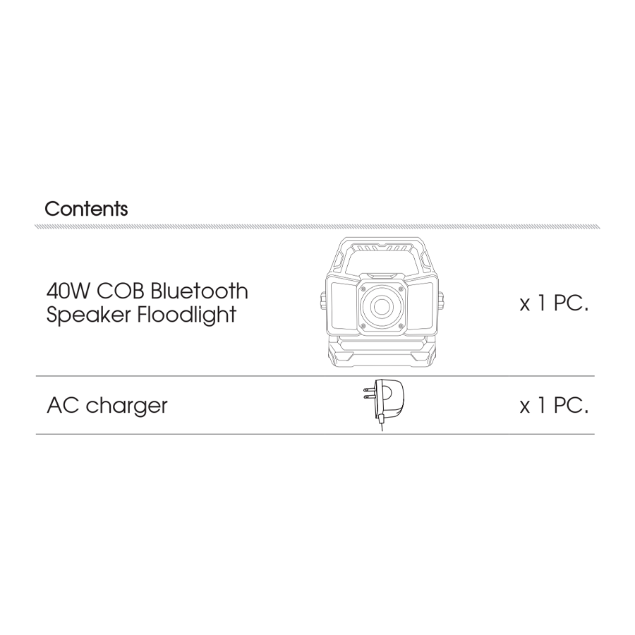 KING TONY Profi-Werkzeuge - LED-Strahler mit bluetooth 9TA46AA