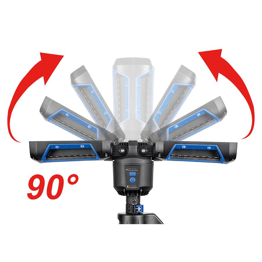 KING TONY Profi-Werkzeuge - LED-Scheinwerfer mit Stativ, 5 Lichtfarben 6000 Lumen 9TA491AA