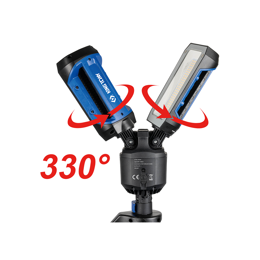 KING TONY Profi-Werkzeuge - LED-Scheinwerfer mit Stativ, 5 Lichtfarben 6000 Lumen 9TA491AA