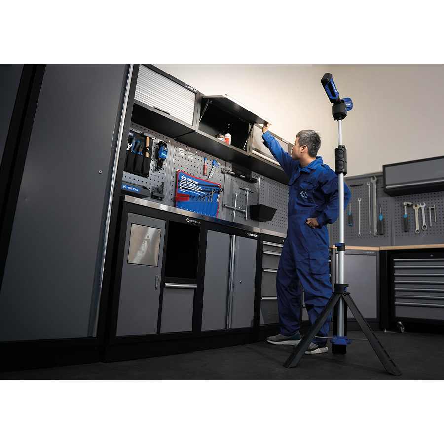 KING TONY Profi-Werkzeuge - LED-Scheinwerfer mit Stativ, 5 Lichtfarben 6000 Lumen 9TA491AA