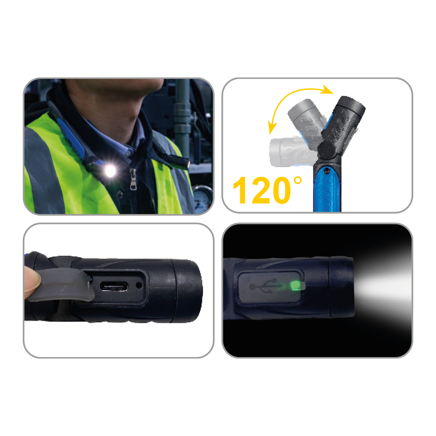 KING TONY Profi-Werkzeuge - LED-Wiederaufladbare Halslampe 9TA54A