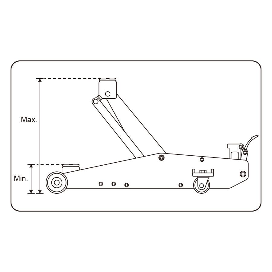 KING TONY Profi-Werkzeuge - Langer Rangierwagenheber 10T 9TYE13110AB