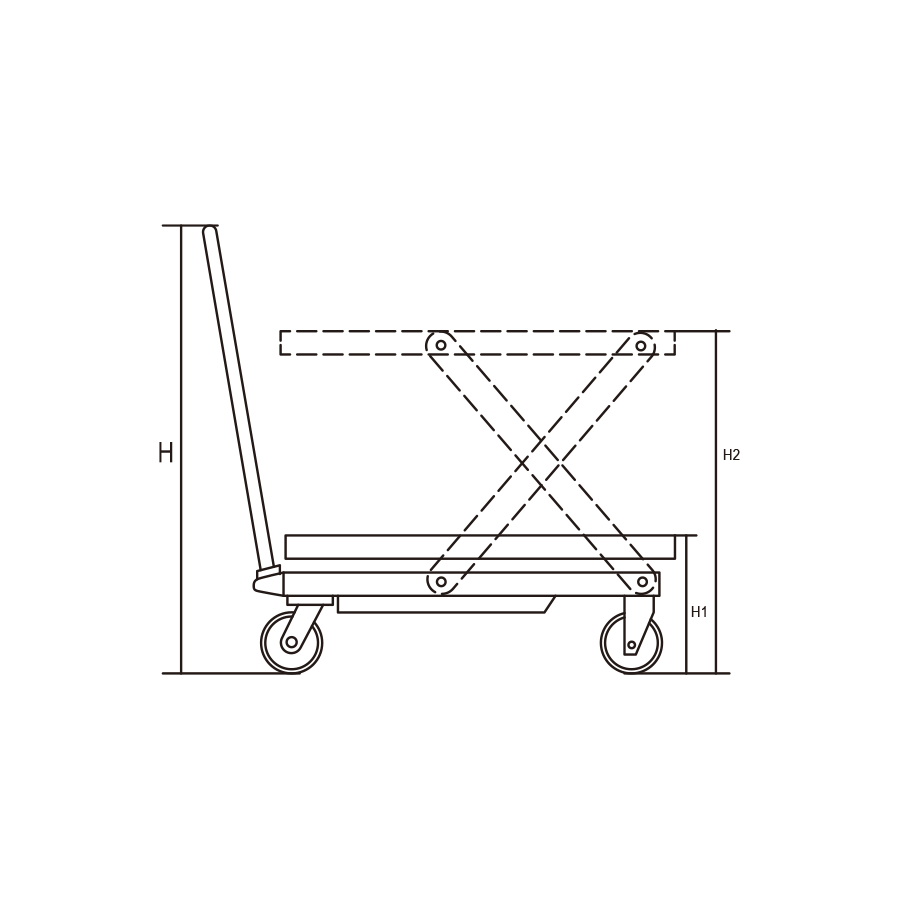 KING TONY Profi-Werkzeuge - Manueller Einzelscheren-Hubtisch - 1000 kg 9TYC11100AB