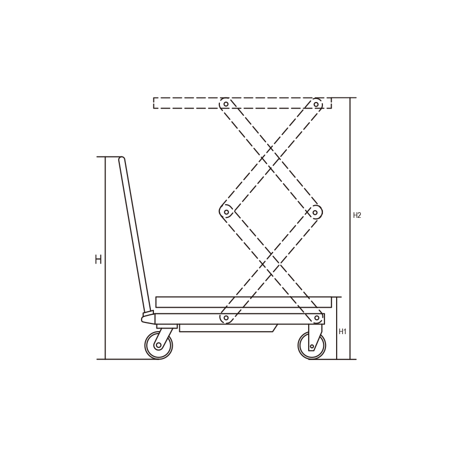 KING TONY Profi-Werkzeuge - Manueller Doppelscheren-Hubtisch - 350 kg 9TYC12035AB