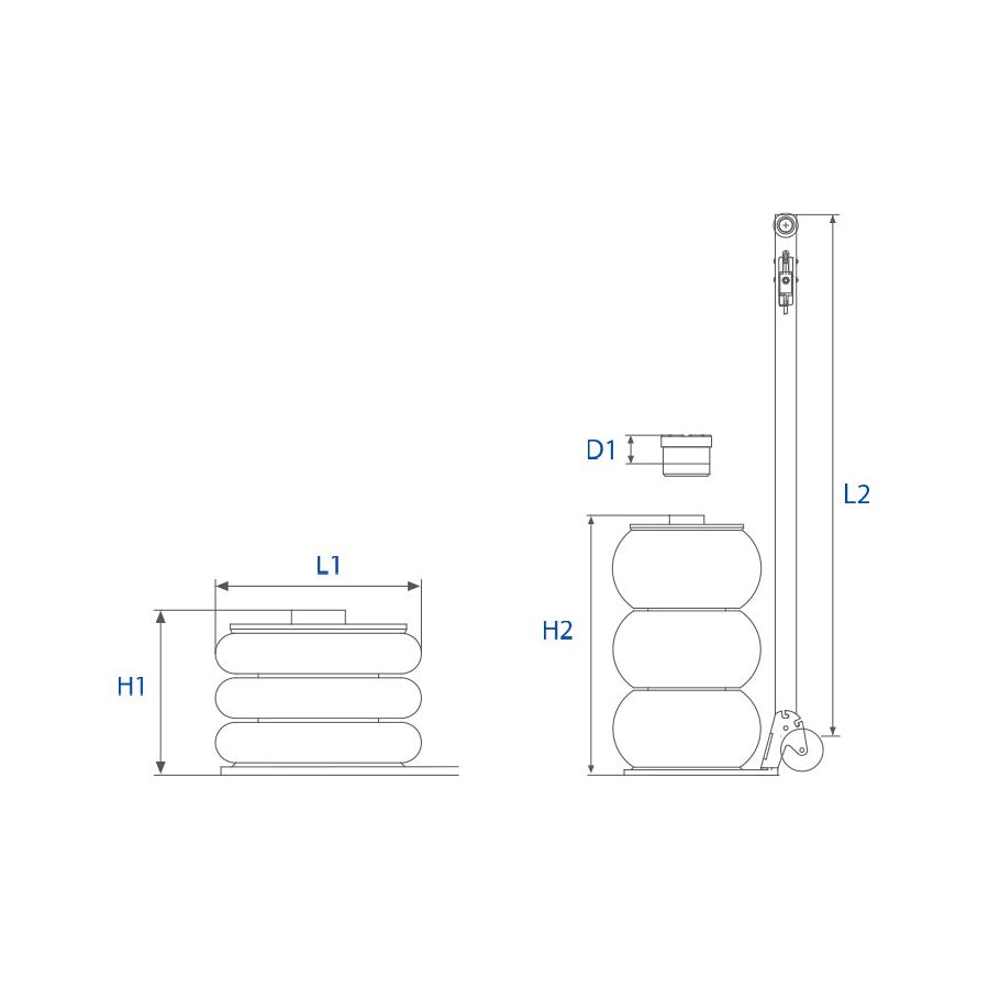 KING TONY Profi-Werkzeuge - Lufthydraulischer Wagenheber, 2 Tonnen - 3 Stufen Höhe: 200-560mm 9TYN24202AB