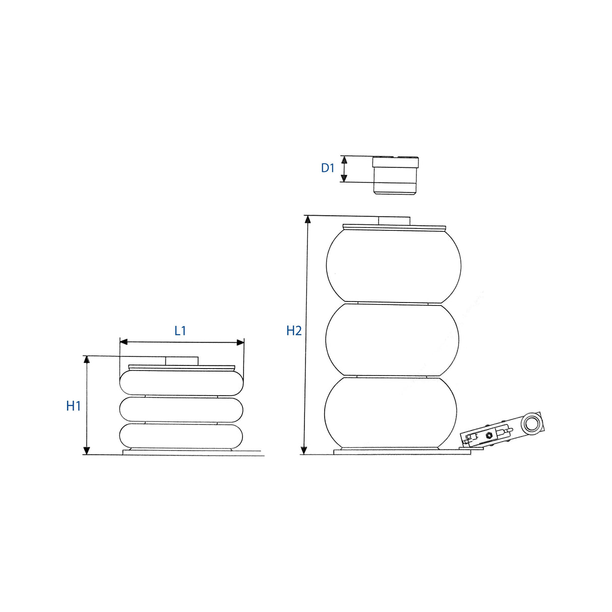 KING TONY Profi-Werkzeuge - Lufthydraulischer Wagenheber, 2 Tonnen - 3 Stufen Höhe: 200-560mm 9TYN24402AB