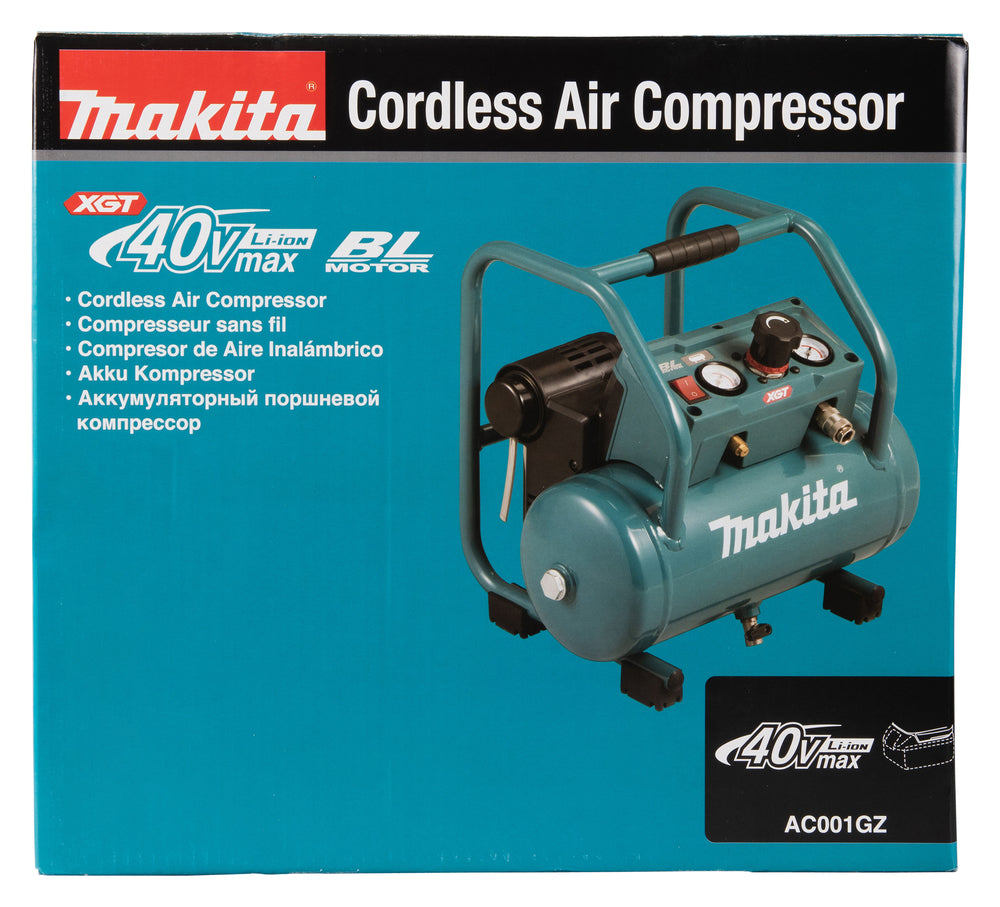 Makita Akku-Kompressor – bis 9,3 bar, ölfrei, leichter Transport & stabiler Rahmen - AC001GZ