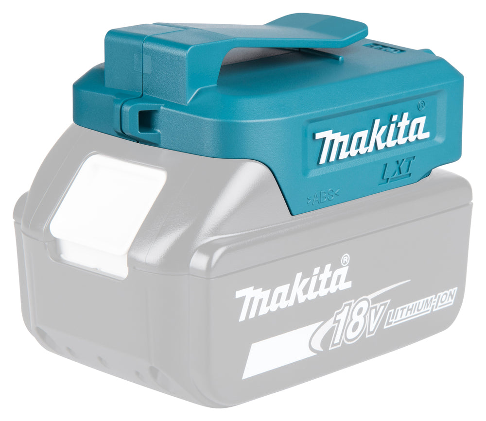 Makita Akku-USB Adapter | mit 2 USB-A Anschlüssen & Gürtelclip - DECADP05