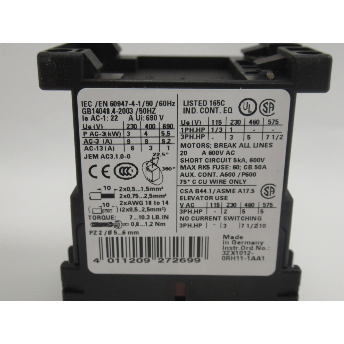 Aircraft Schütz SIEMENS 3RT1016-1AP02 #005383000 - Art. 0005383000