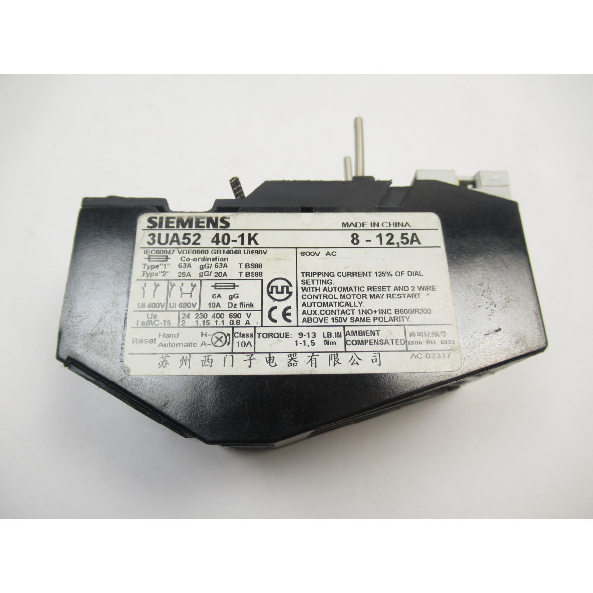 Aircraft Thermischer Schalter 3UA5200-2 #008253000 - Art. 0008253000