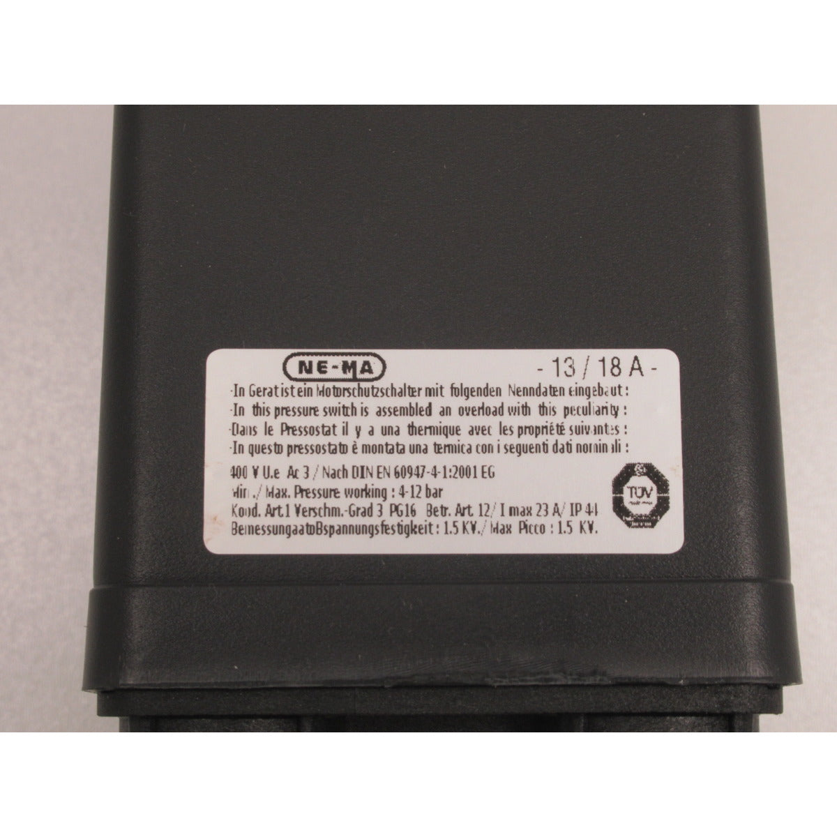 Aircraft Druckschalter NEMA 400V #305220000 / 13-18A / 4x1/4" - Art. 0305220000