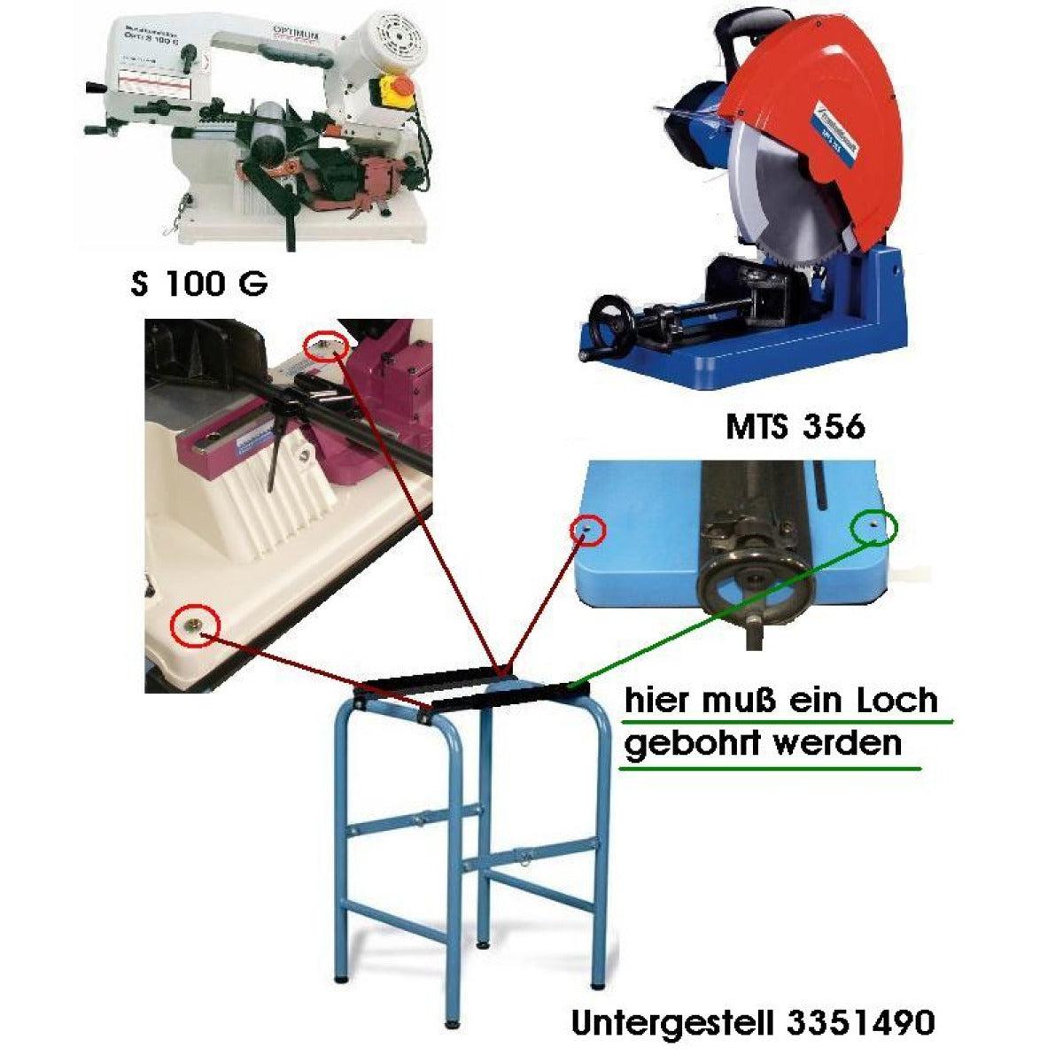 Optimum Auflageleiste S100G, MTS356,356-4B für Untergestell / U-Bau - Art. 0335149001
