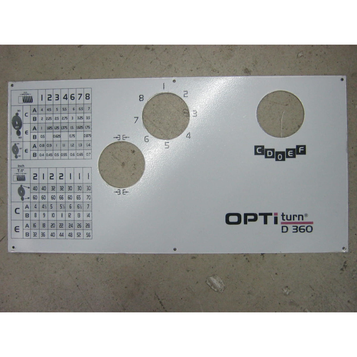 OPTIMUM Frontschild D360/TU3610V – technische Ausführung 2 SM-03401150L06