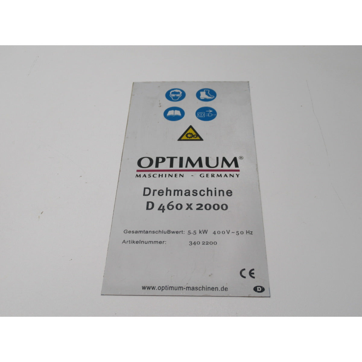 OPTIMUM Label D460x2000 – Modellvariante 1 SM-03402200L02
