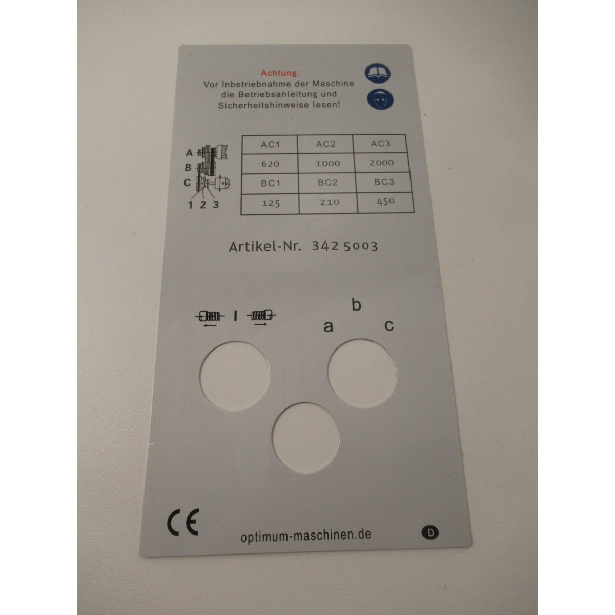 OPTIMUM Label D240x500/TU2506 – Variante 1 SM-03425003604