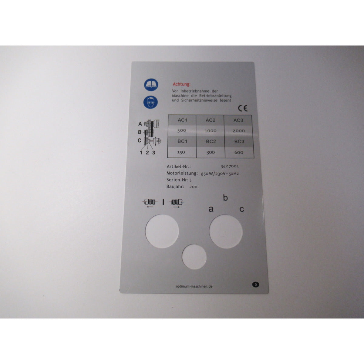 OPTIMUM Label D 280 x 700 – Variante 1 SM-03427001604