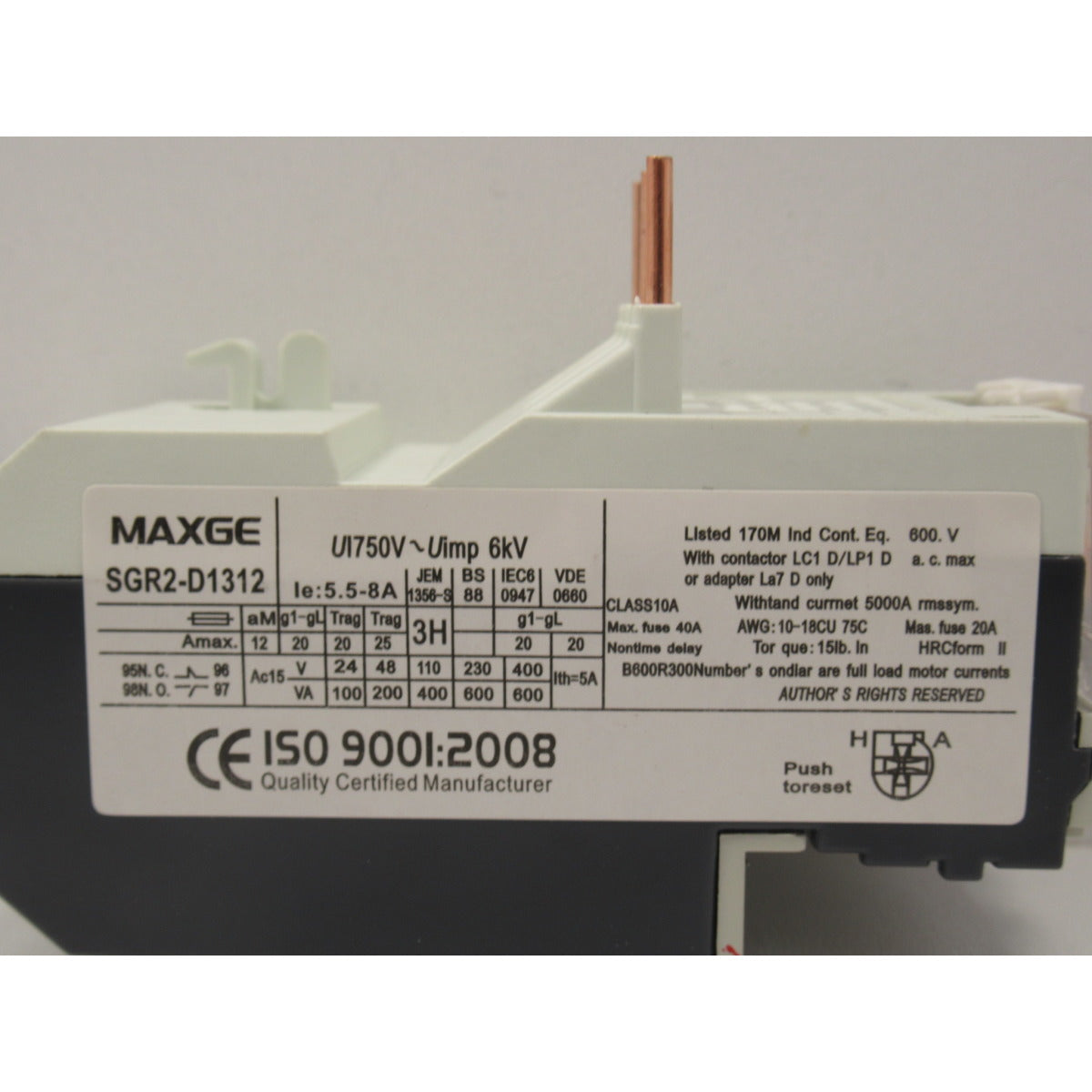Metallkraft Thermorelais MKS, LMS 053/90 / SGR2-D1312 / 5,5-8A - Art. 0362053908A