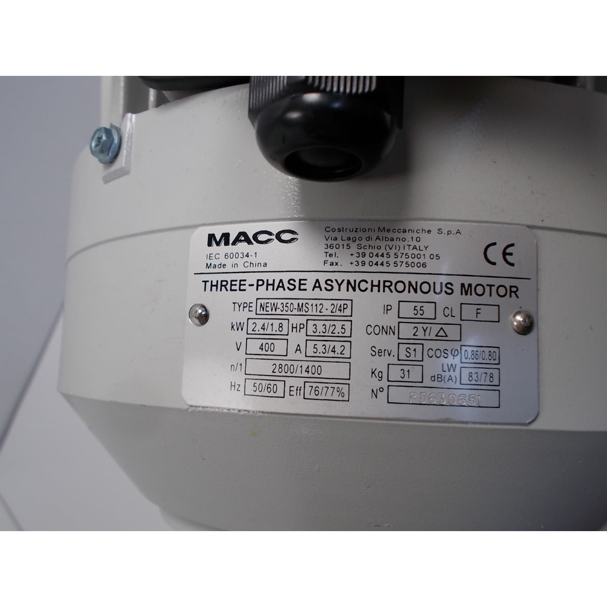 Metallkraft Motor MKS 350,H / 400V 182/80, 2Stufen / 2,4kW - Art. 036218280