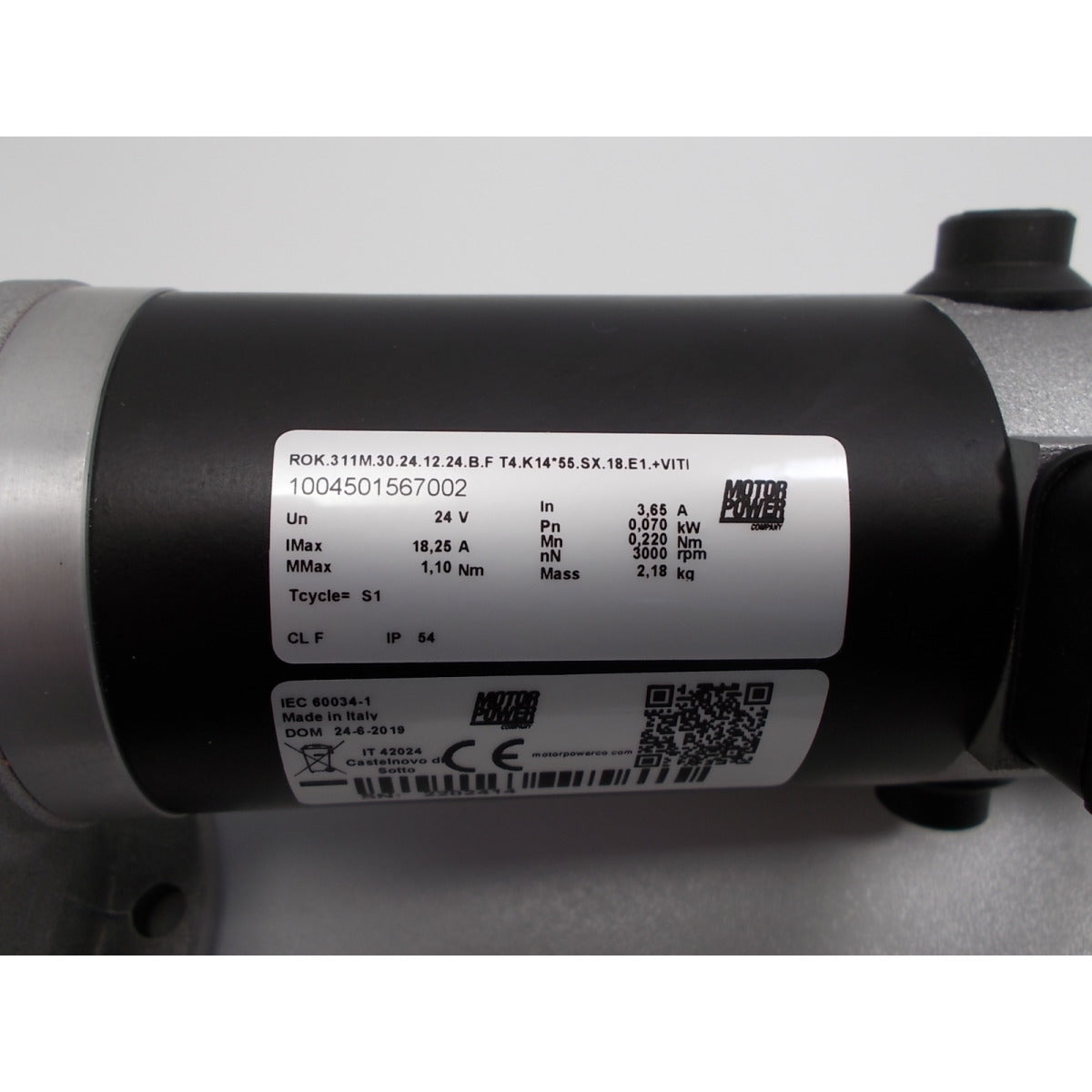 Holzkraft Vorschubmotor SCM, CASADEI 0746633600C / 70W / 24V / RPM 3000 - Art. 0510746633600C
