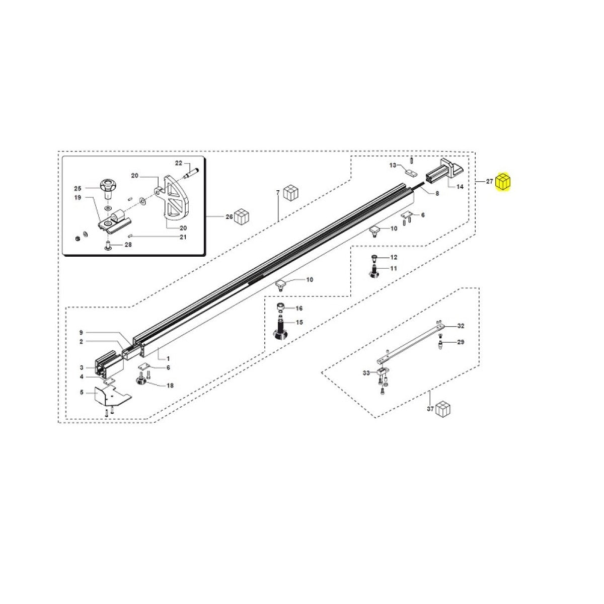 Holzkraft Teleskopanschlag SI 400 Elite S 29L0205960F / komplett - Art. 05129L0205960F