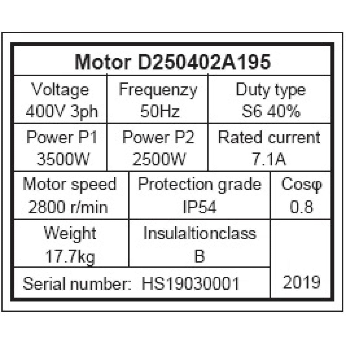 Holzkraft Motor HSE 9,10,12-1350 / 400V 3,8kW - Art. 0598111971