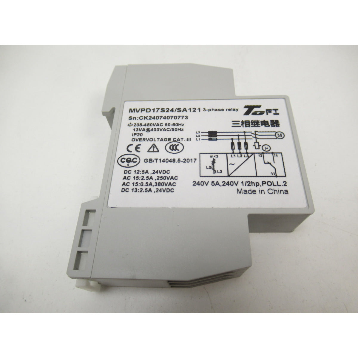 UNICRAFT Drehfeldüberwachung EKZT Serie 3~Ph, 230V, 5A / Phasenfolgerelais SM-061940005PMR