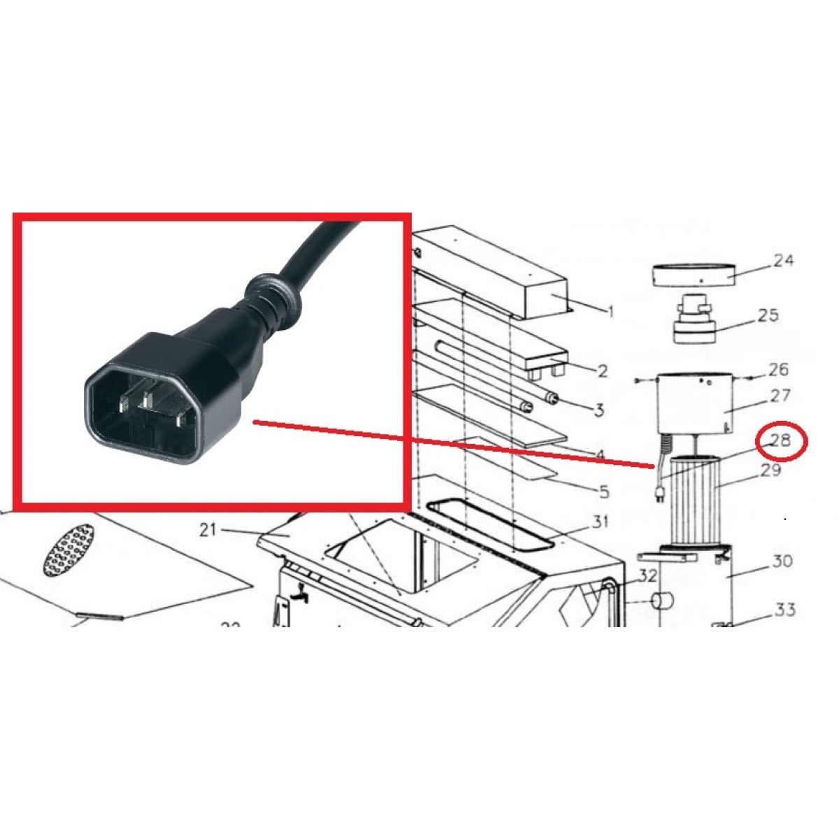 UNICRAFT Netzleitung SSK 3 mit Kaltgeräte-Buchse C13 – Variante 1 SM-0620400228 - SM.P-0620400228