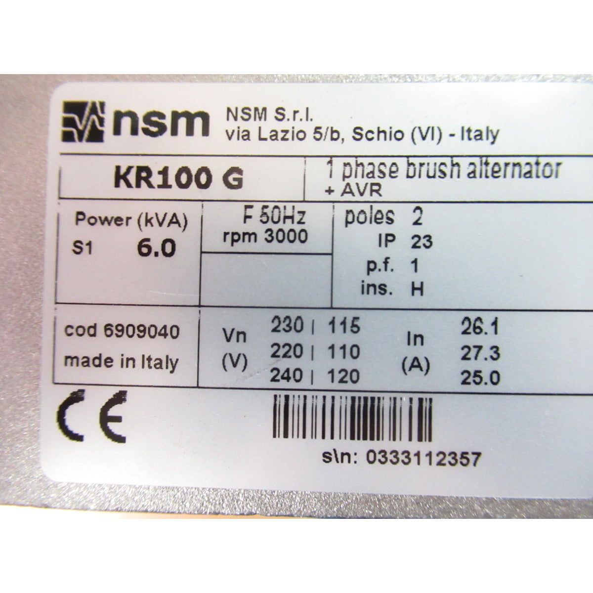 UNICRAFT Generator PG 800 SRA ANS6000EB0ADBY SM-0670ANS6000EB