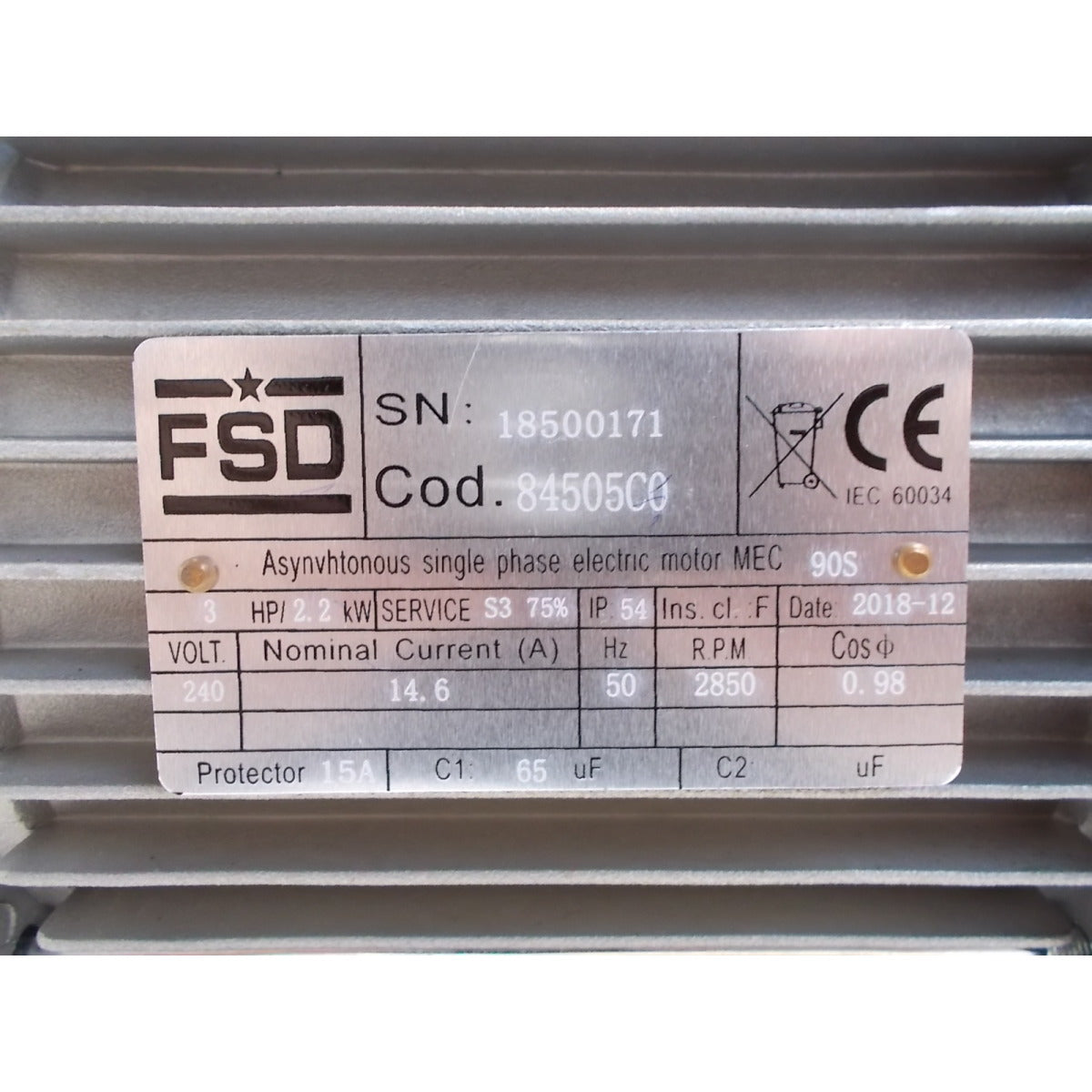 Fini Motor 2,2kW / 230V 84505C0 / HP3 M90L T 230/50 +C S3/75 - Art. 084505C0