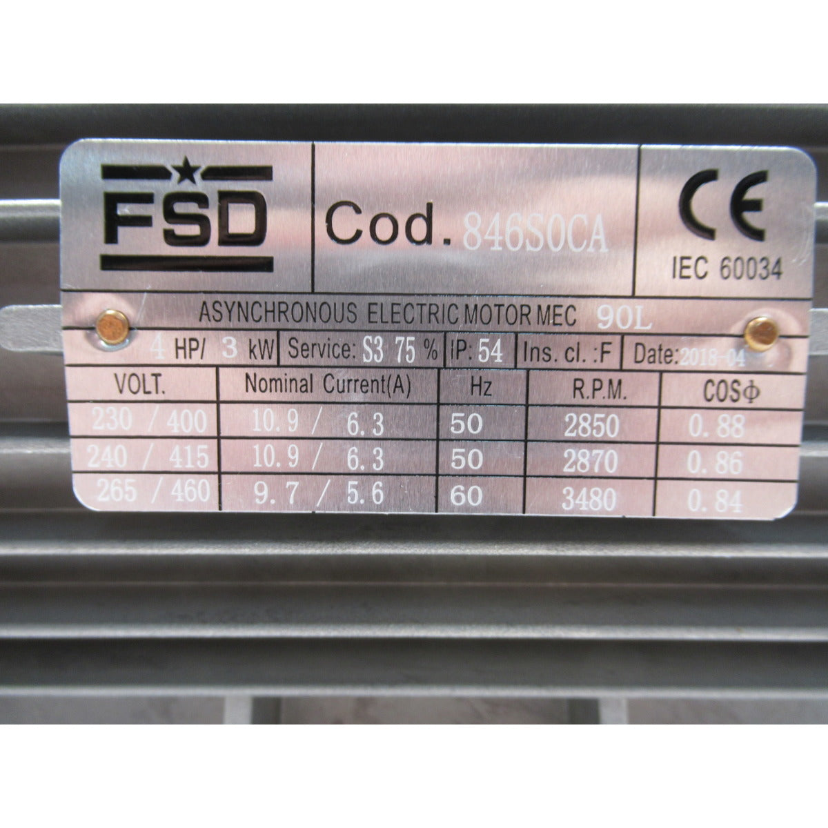 Fini Motor 3,0kW / 400V/50Hz / S3-75 846S0CA / Bauform M90L / 4HP - Art. 0846S0CA