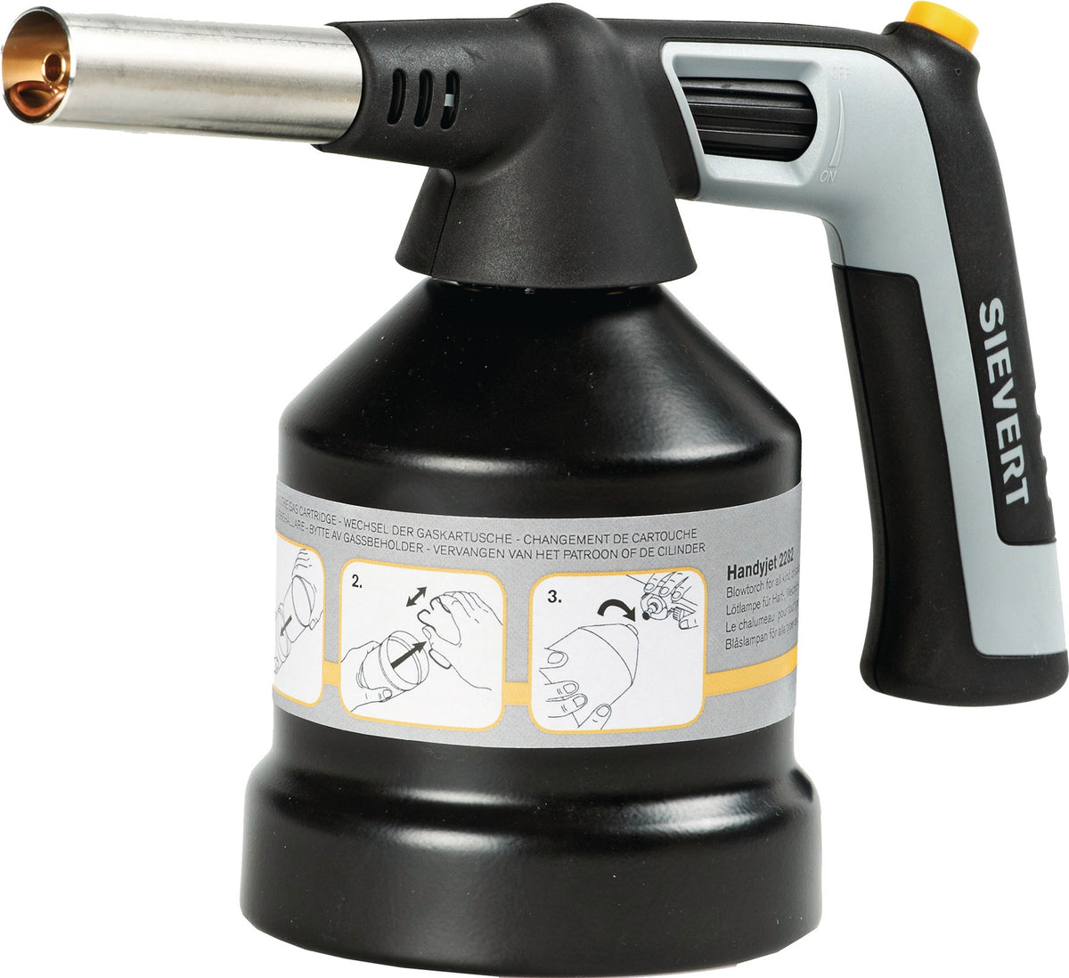 SIEVERT Lötlampe Handyjet 2283 ohne Stechkartusche – 1,0 kW, 80 g/h, Piezozündung