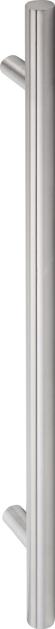 Stoßgriff NW-600-1 von TECWERK – Edelstahl matt, 400 mm, gerade Stützen, Befestigungsset