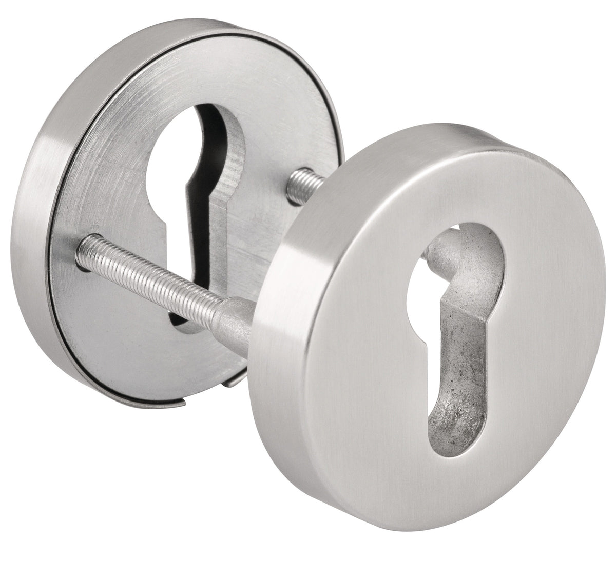 TECWERK Schutzrosette NW-130-2 aus Edelstahl mit Kernziehschutz und PZ-Lochung