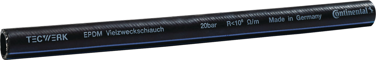 TECWERK EPDM Industrie- und Vielzweckschlauch 40 m, ID 13 mm, AD 20 mm, Made in Germany