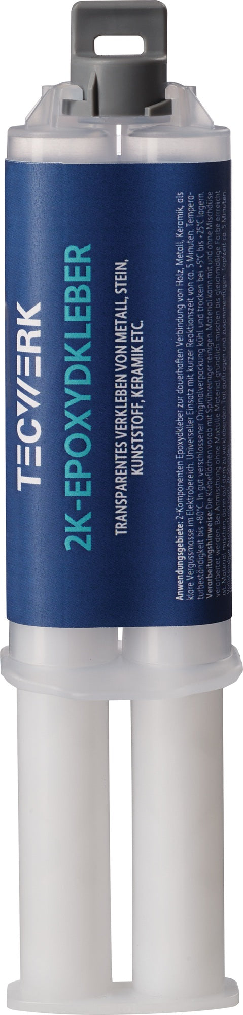 2K-Epoxidklebstoff 50g farblos Doppelkartusche TECWERK – 12 Stück