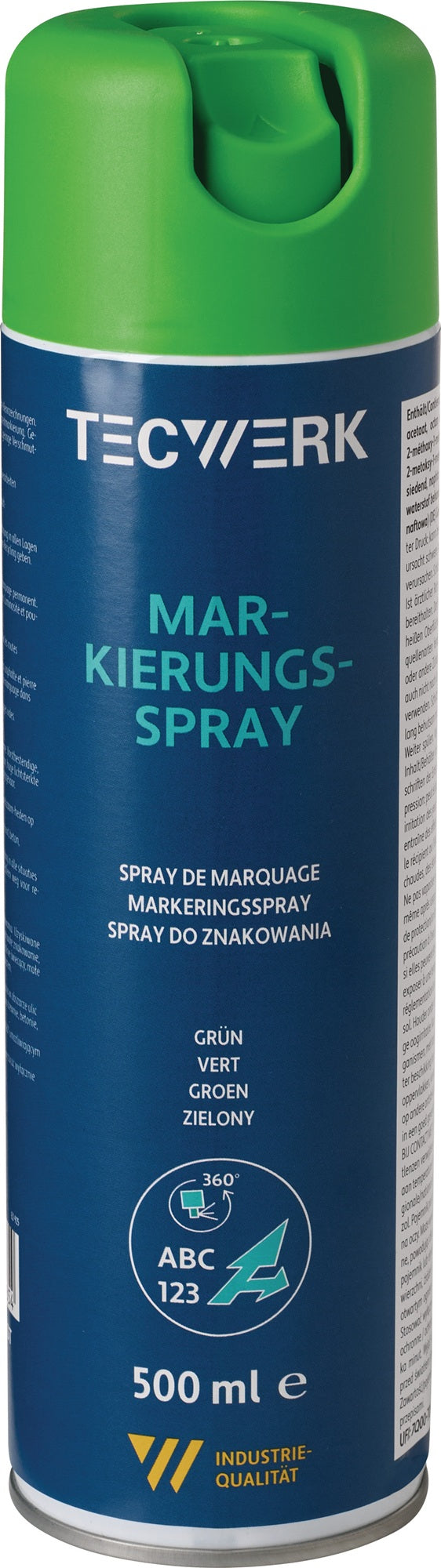 TECWERK Markierungsspray Rot 500 ml – 12er-Pack, Acrylharz, 360°-Ventil, frostsicher