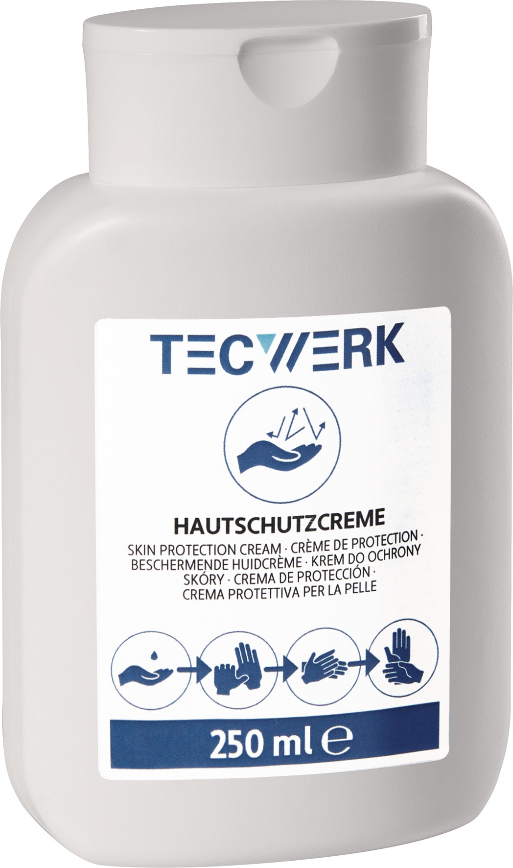 TECWERK Hautschutzcreme 250 ml silikonfrei parfümiert – Schutz bei wechselnden Arbeitsstoffen