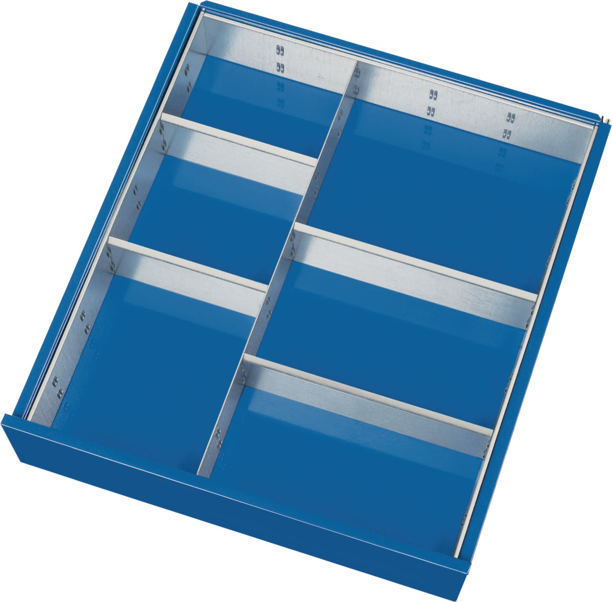 TECWERK Schubladenunterteilungsmaterial Front-Höhe 60–90 mm mit 1 Trenn- und 4 Steckwänden