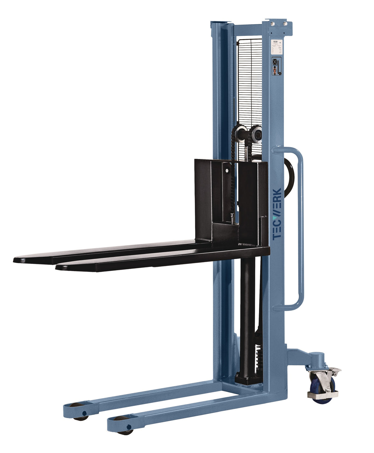 TECWERK Hochhubstapler 1000 kg, Gabellänge 1150 mm, handhydraulisch, Einfachmast