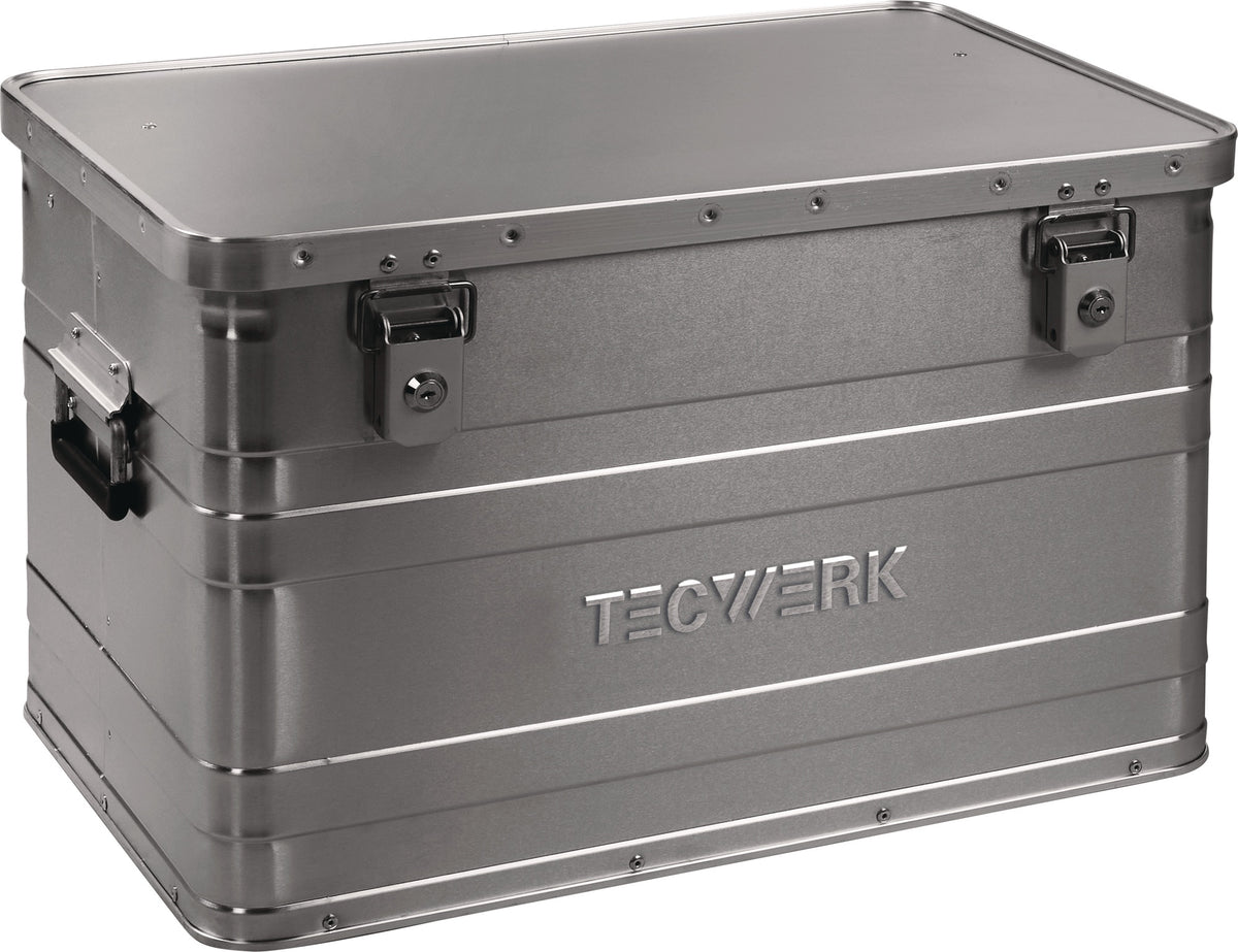 TECWERK Aluminiumbox 29 l mit Klappverschluss und Zylinderschloss, 430 x 330 x 275 mm