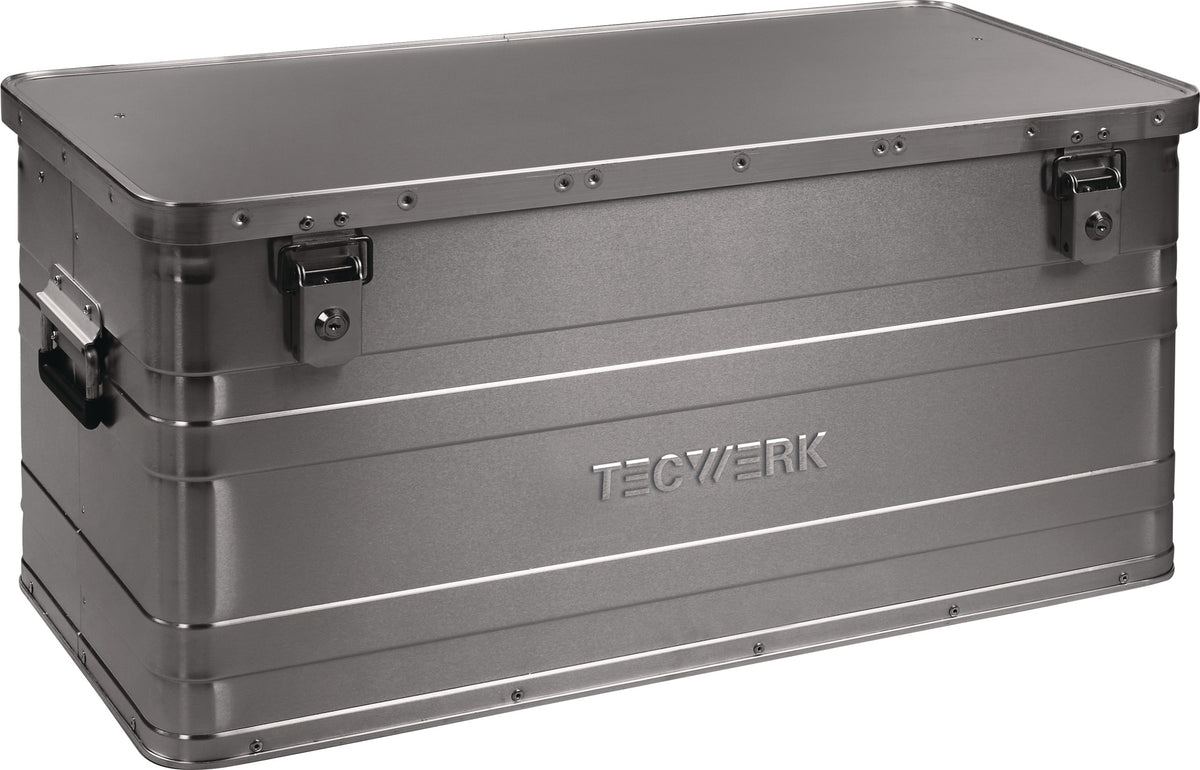 TECWERK Aluminiumbox 29 l mit Klappverschluss und Zylinderschloss, 430 x 330 x 275 mm
